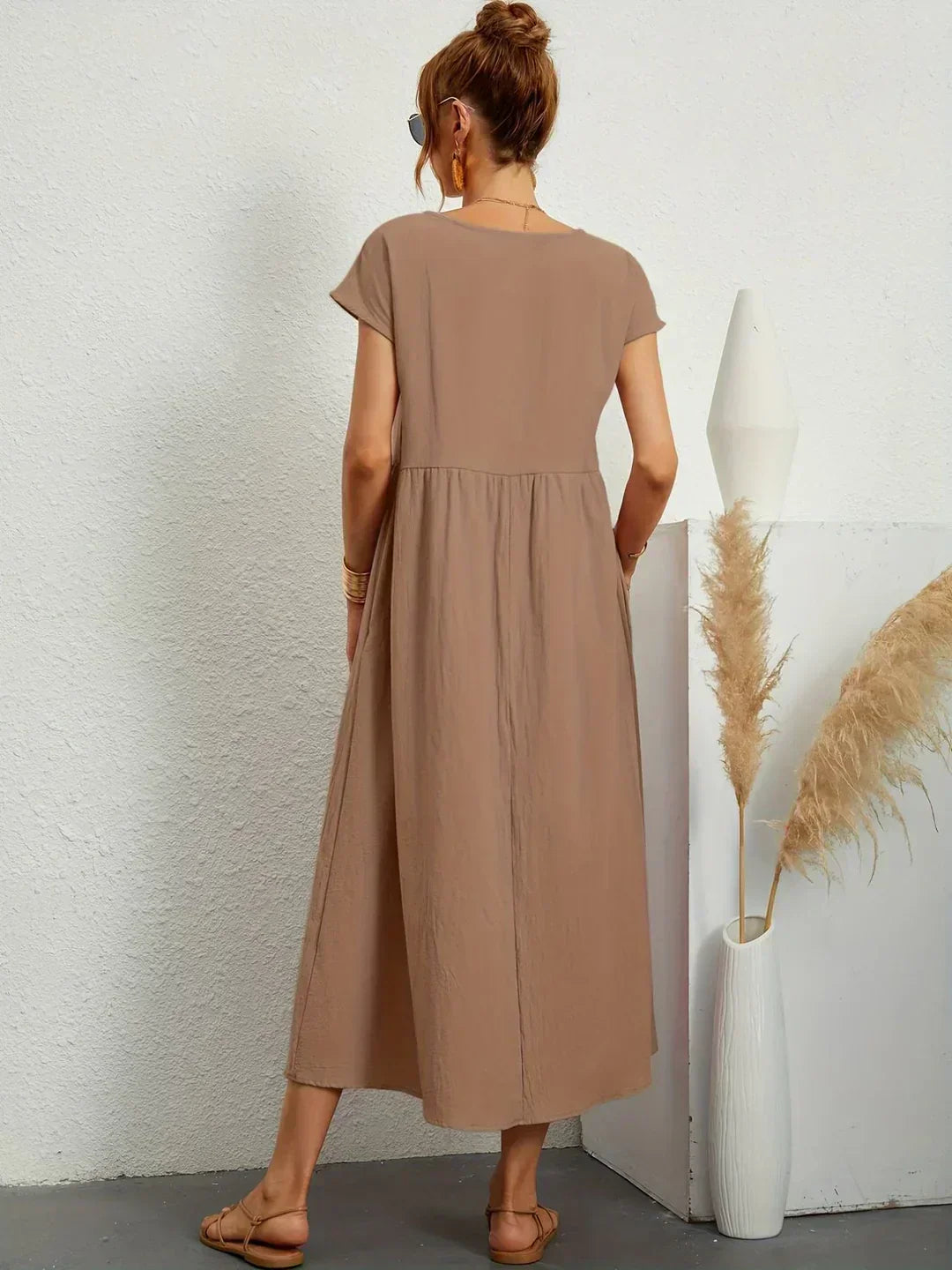 Gabrielle™ — Robe Midi Flottante avec Élégance Intemporelle