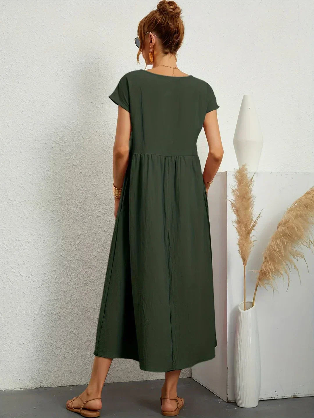 Gabrielle™ — Robe Midi Flottante avec Élégance Intemporelle