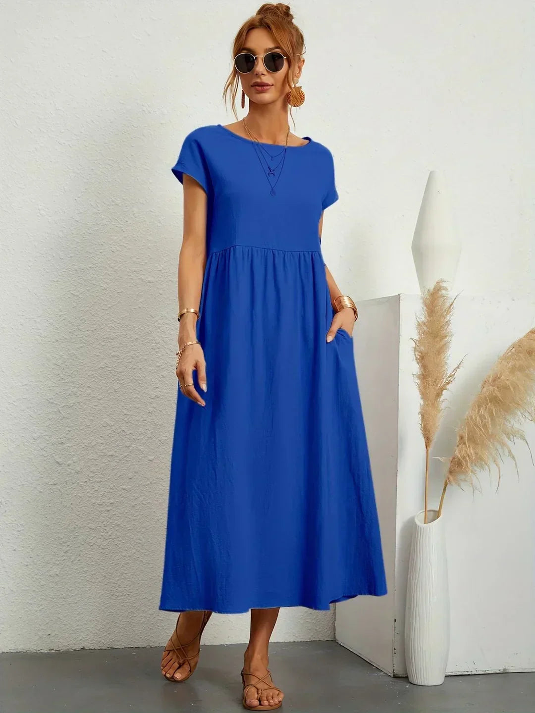 Gabrielle™ — Robe Midi Flottante avec Élégance Intemporelle