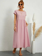 Gabrielle™ — Robe Midi Flottante avec Élégance Intemporelle