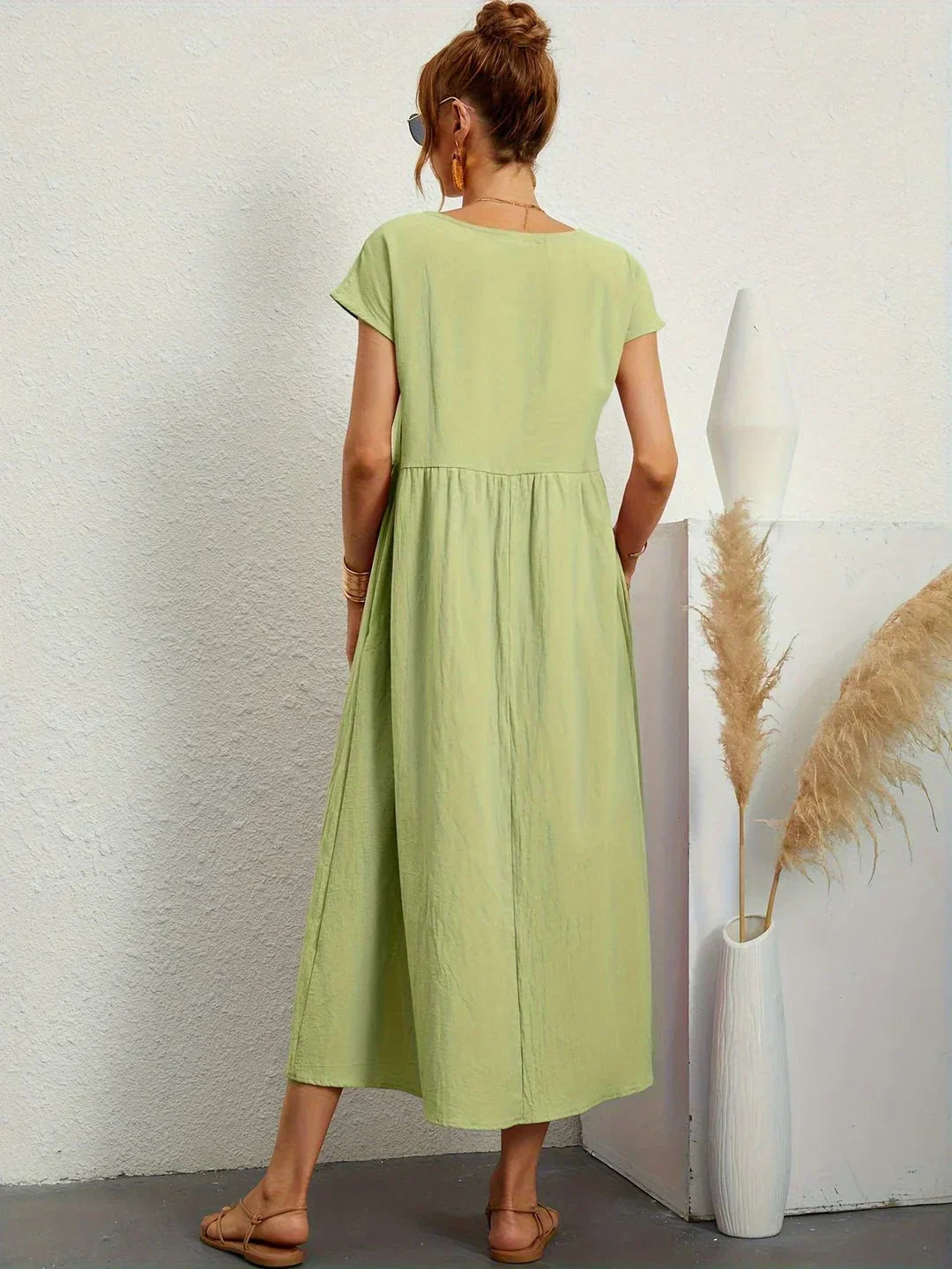 Gabrielle™ — Robe Midi Flottante avec Élégance Intemporelle