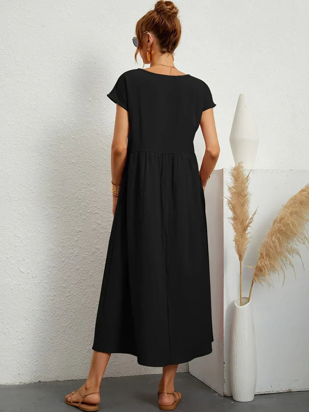 Gabrielle™ — Robe Midi Flottante avec Élégance Intemporelle