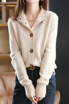 Margaux™ | Cardigan Classique à Boutons camel