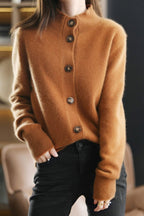 Margaux™ | Cardigan Classique à Boutons camel