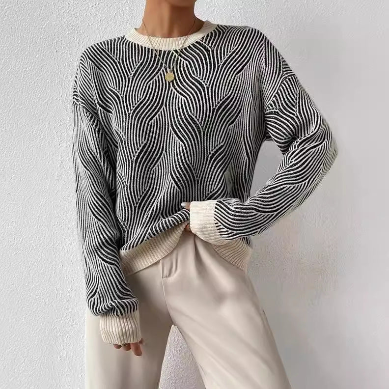 Léa™ | Pull en Maille Rayée Confortable