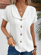 Anthousa™ | Top Avec col et Boutons