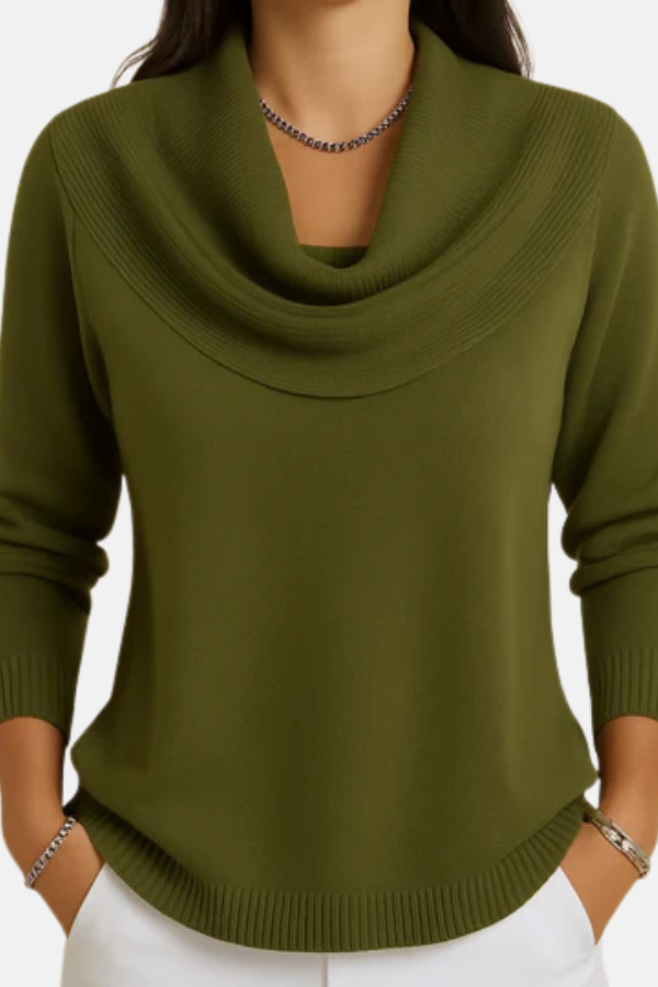 Talia | Pull chaud à col drapé