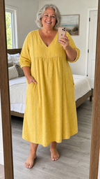 Robe Maxi A Ligne à Manches 3/4 Antonia