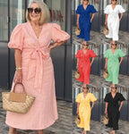 LYNORA | ROBE MIDI ÉLÉGANTE À ENCOLURE EN V