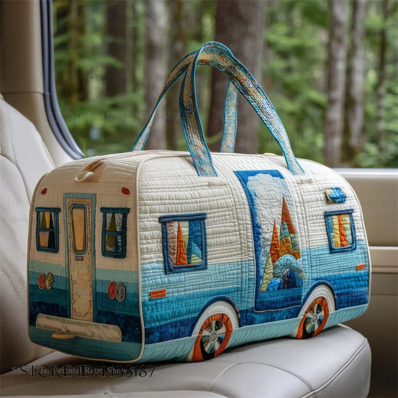Sac Artisanal Matelassé Caravane Blue