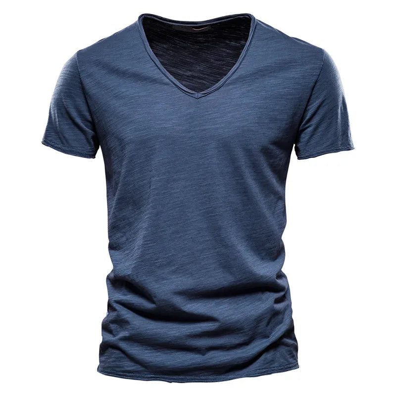 Juleas™ | Tee-shirt Uni Col V en Coton (1 acheté, 1 GRATUIT)