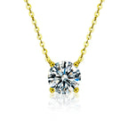 Collier en argent sterling plaqué or avec zircon