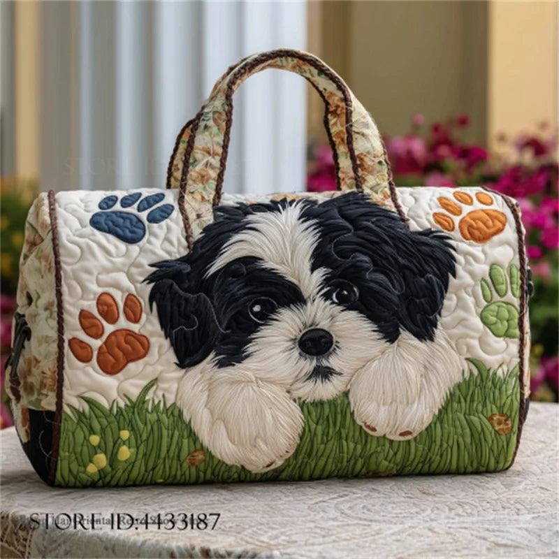 Sac Artisanal Matelassé Petit Chien