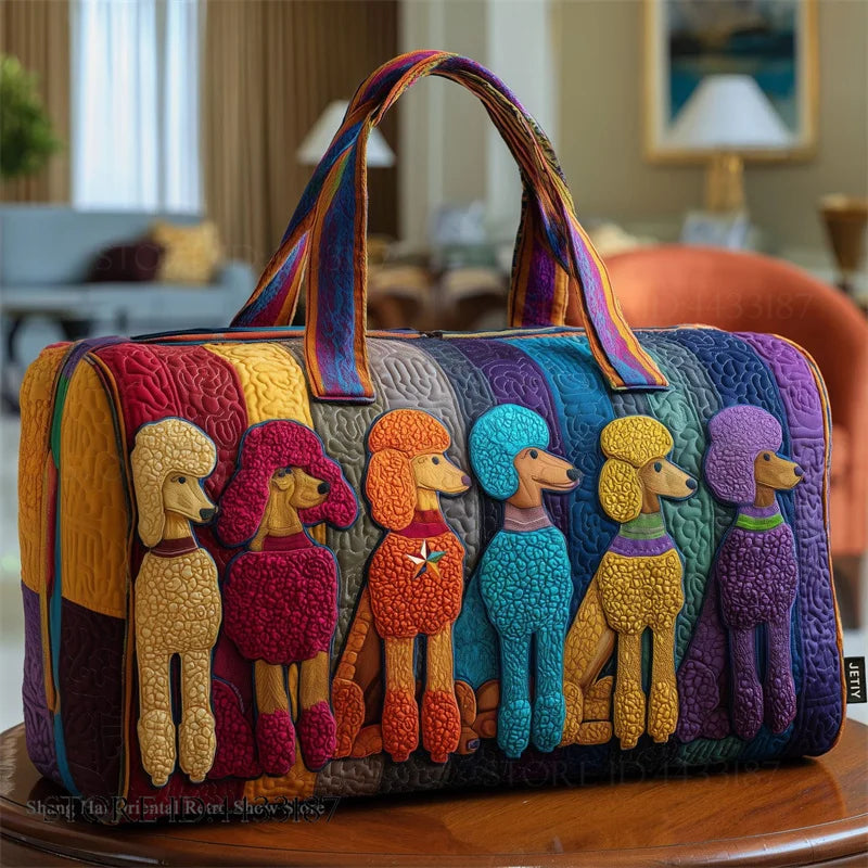 Sac Artisanal Matelassé Caniches Multicolores