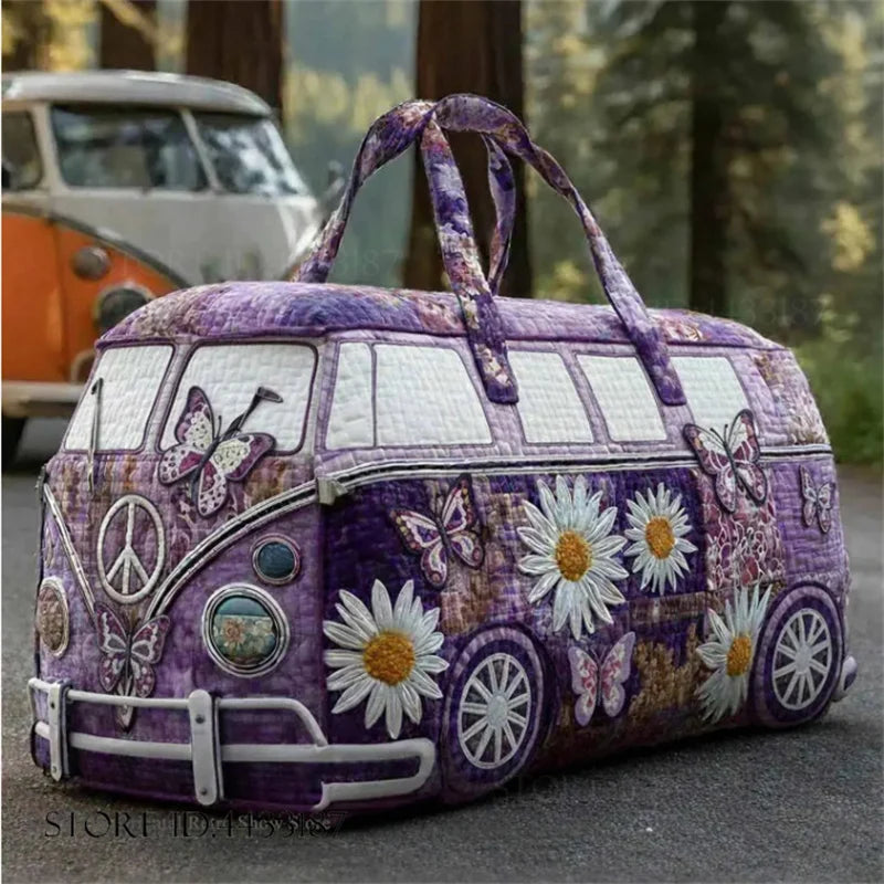 Sac Artisanal Matelassé Van Hippie Violet