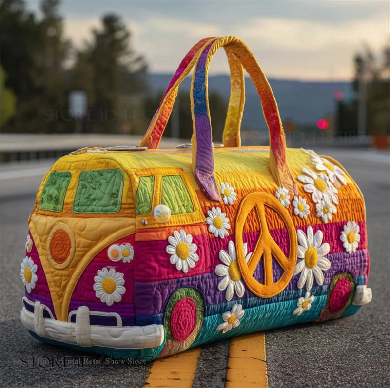 Sac Artisanal Matelassé Van Hippie Peace