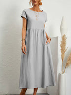 Gabrielle™ — Robe Midi Flottante avec Élégance Intemporelle