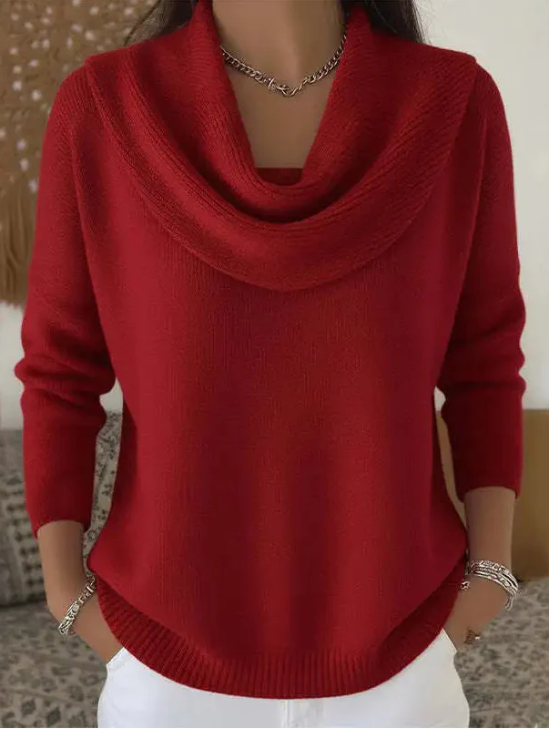 Talia | Pull chaud à col drapé