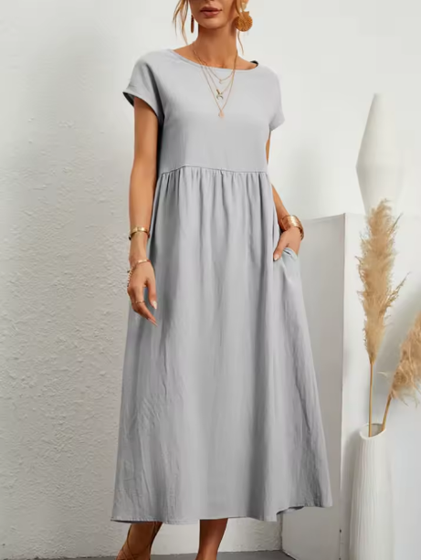 Gabrielle™ — Robe Midi Flottante avec Élégance Intemporelle