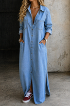 Delana | Robe en Denim Boutonnée