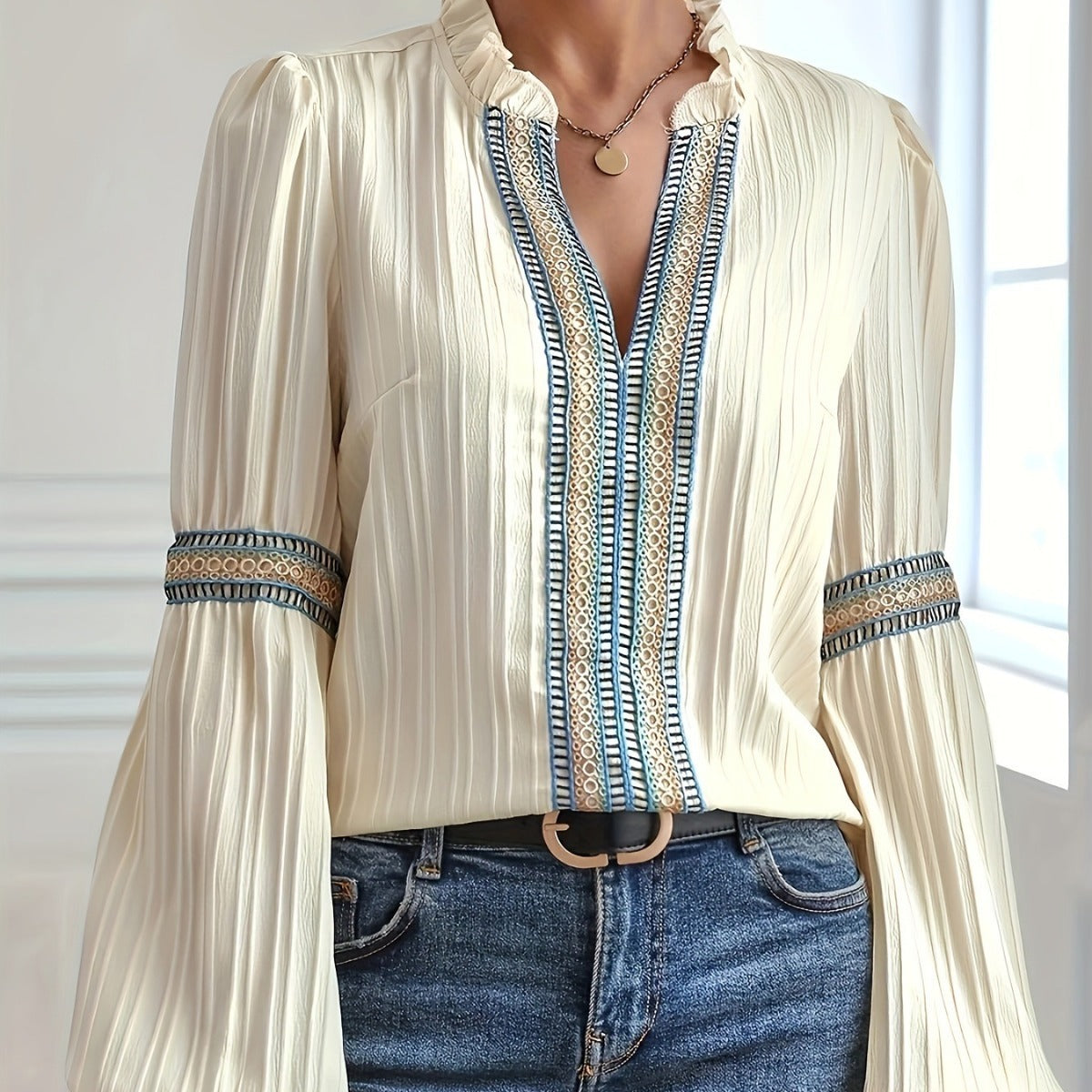 Jeffiner™ | Blouse en Dentelle Élégante