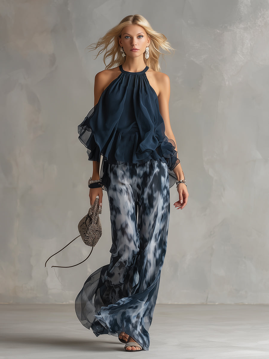 Élise | Ensemble élégant et léger avec top fluide et pantalons larges