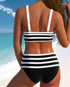 Lula® | Bikini rayé taille haute