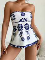 Margarita | Ensemble tankini avec imprimé de marguerites qui couvre le ventre