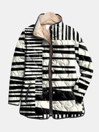 Miren | Veste Matelassée Abstraite Noir et Blanc