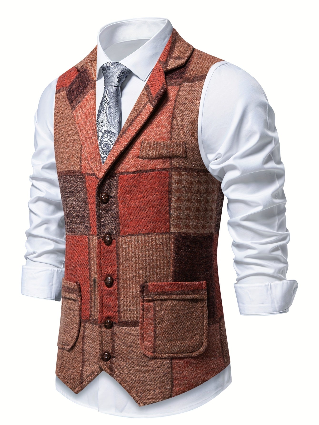 Marc | Gilet en tweed à motif chevrons pour hommes