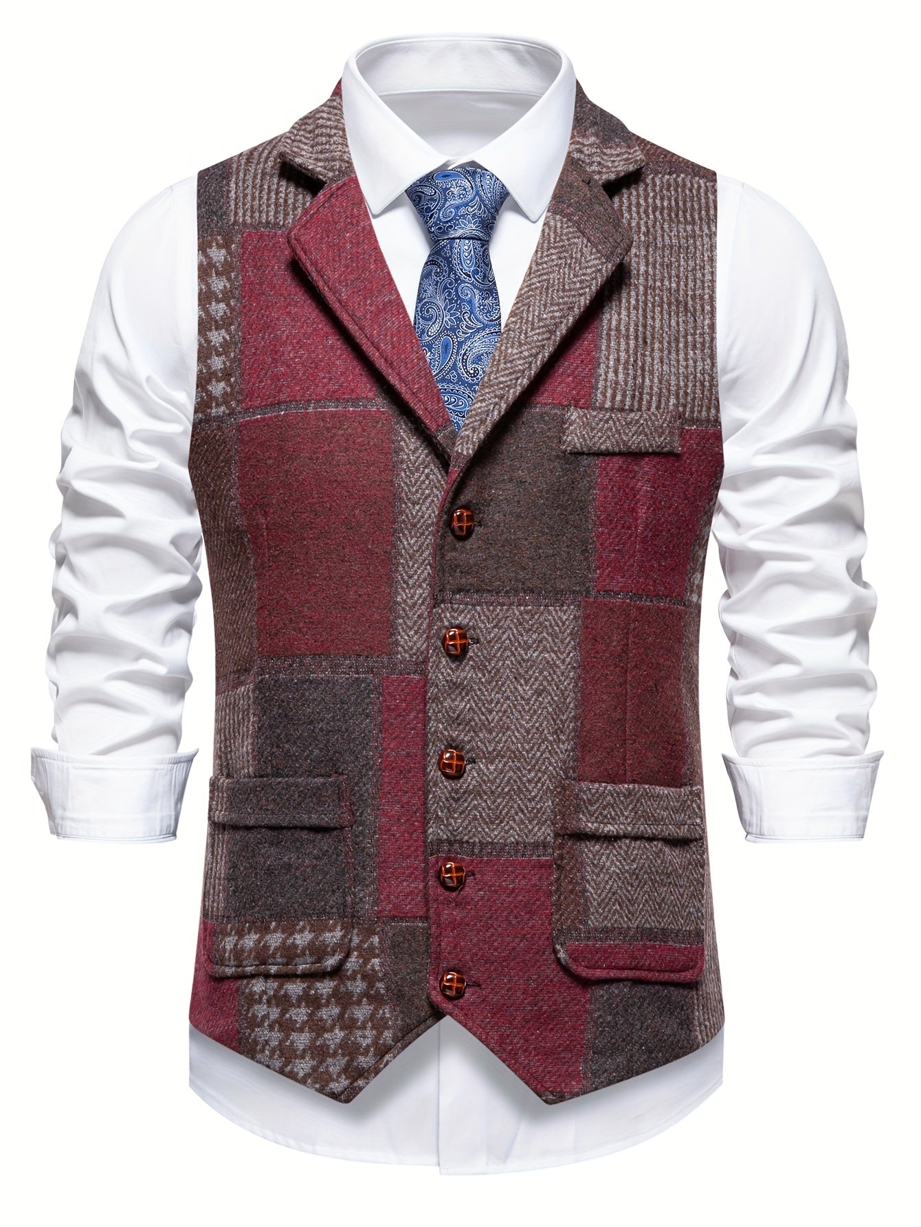 Marc | Gilet en tweed à motif chevrons pour hommes