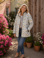 Nola | Veste Matelassée Imprimée de Fleurs Charmantes