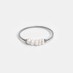 Bague en argent classique avec perle d'eau douce