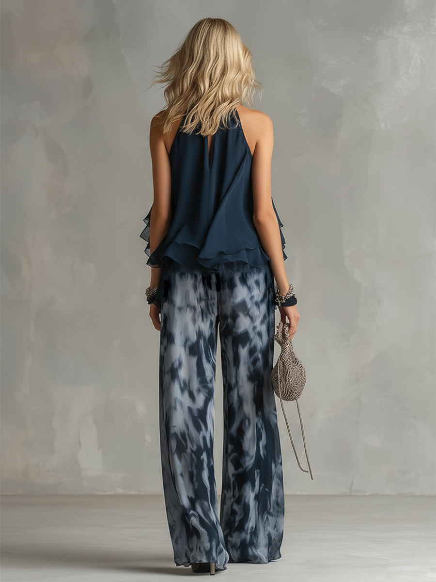 Élise | Ensemble élégant et léger avec top fluide et pantalons larges