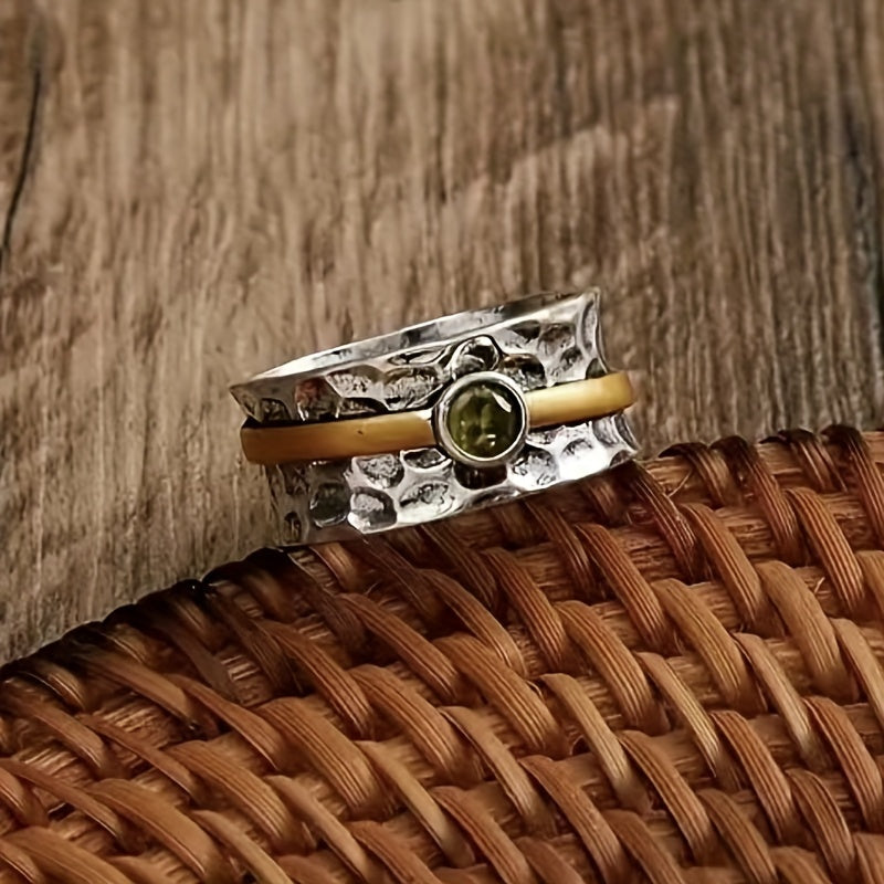 Bague en zirconium vert élégante
