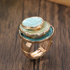 Bague émail boho à trois couches