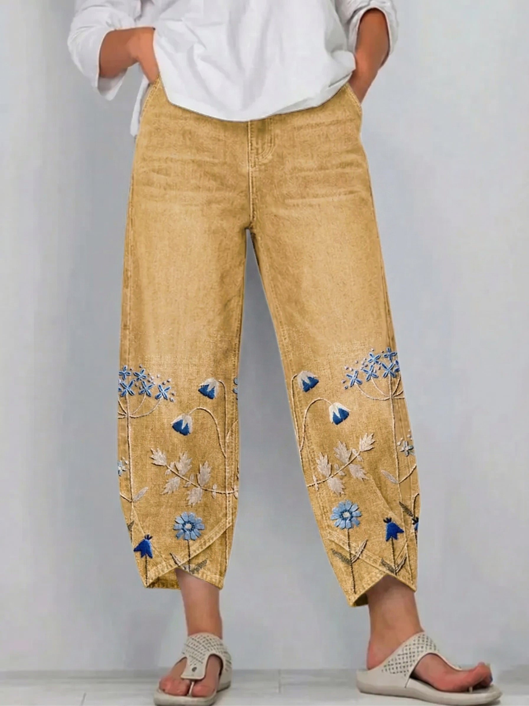 Aven | Pantalon Casual Brodé