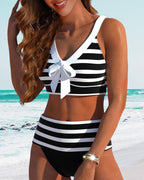 Lula® | Bikini rayé taille haute