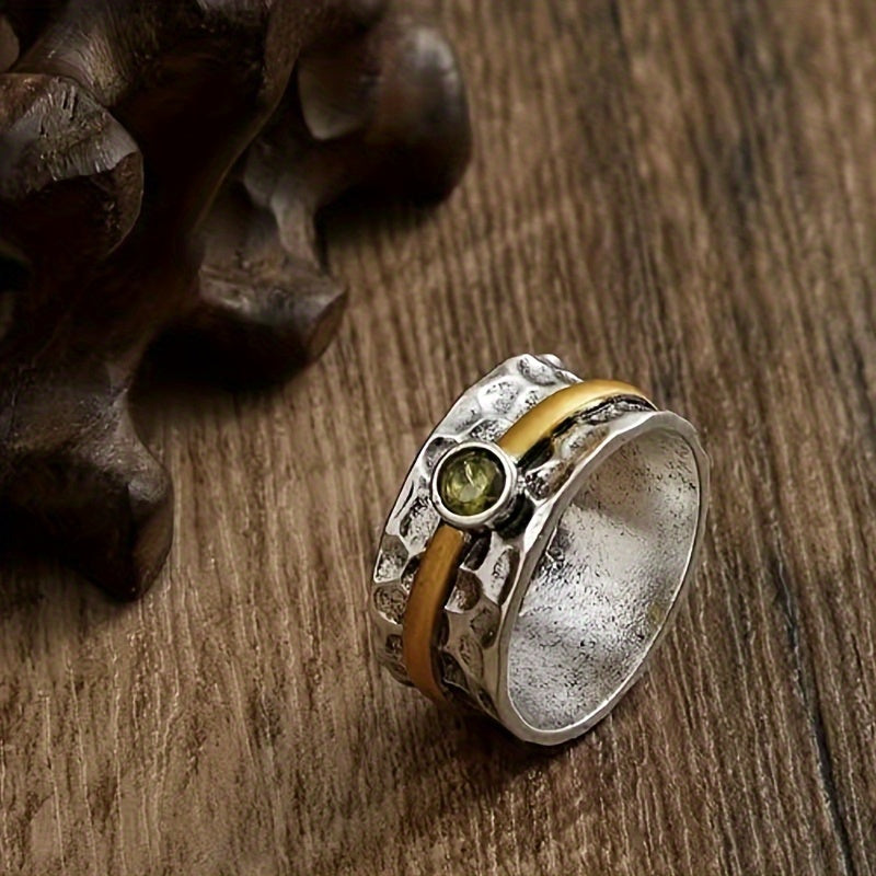 Bague en zirconium vert élégante