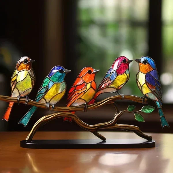 LuxeHome AvianElegance Oiseaux en Kristal Coloré | Décoration Artistique pour un Intérieur Raffiné