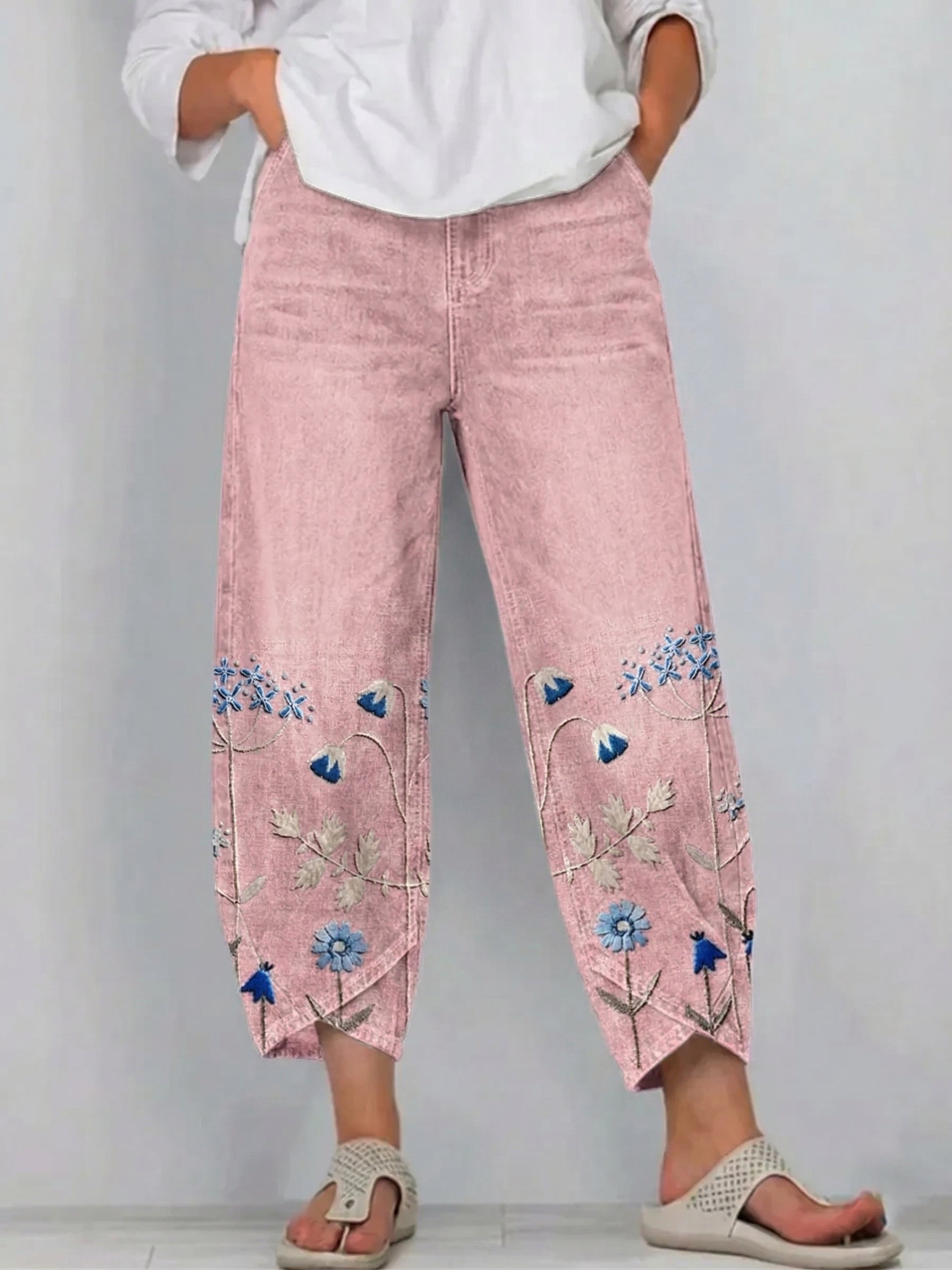 Aven | Pantalon Casual Brodé
