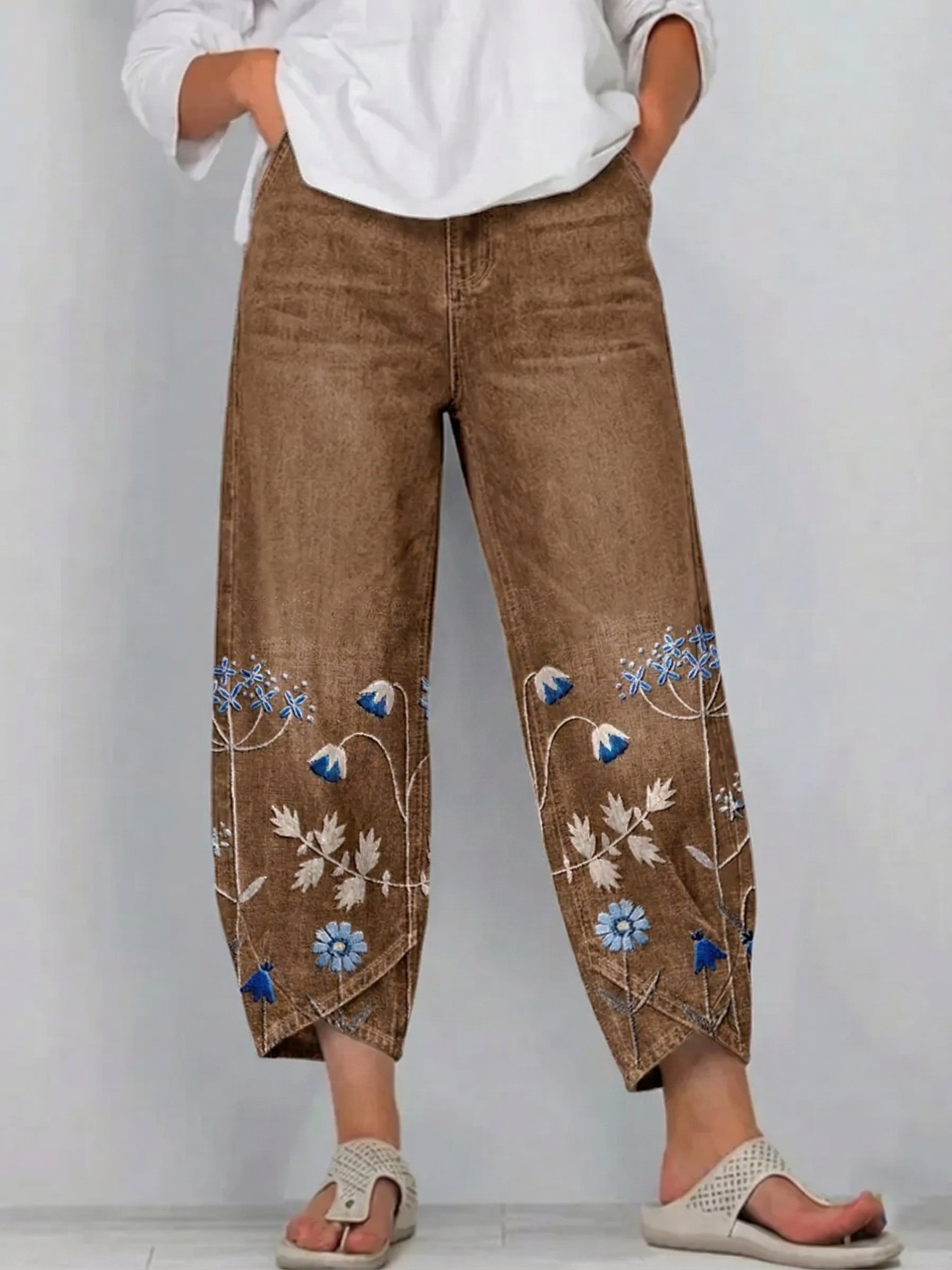 Aven | Pantalon Casual Brodé