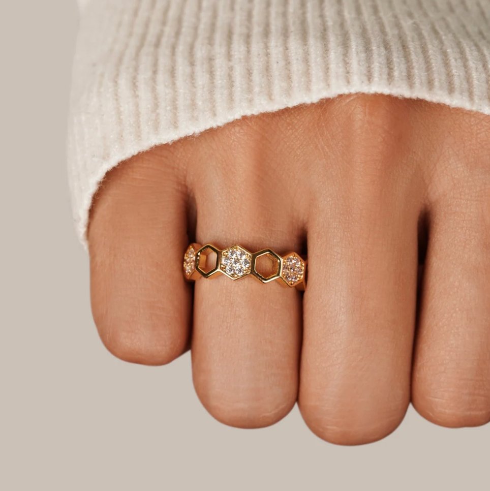 Bij - Bague en Or et Cristaux
