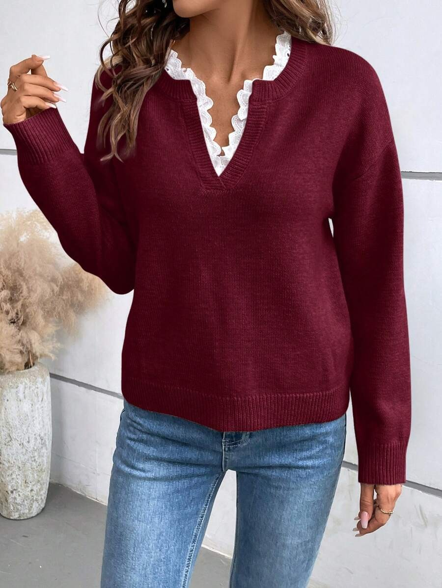 Gillian™ Pull Élégant à Col en V