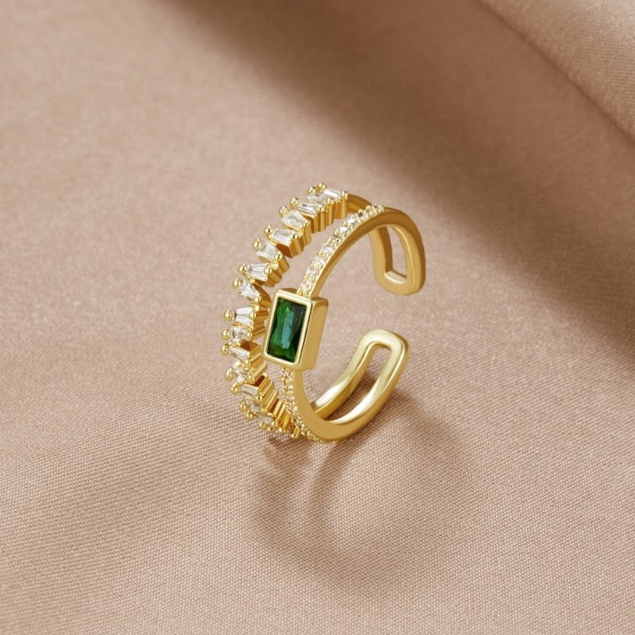Bliss - Bague avec plusieurs couches de cristaux