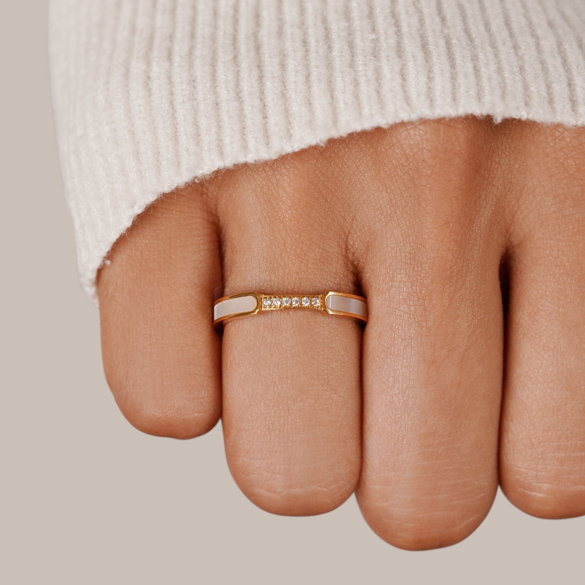 Unity - Bague en perles et cristaux