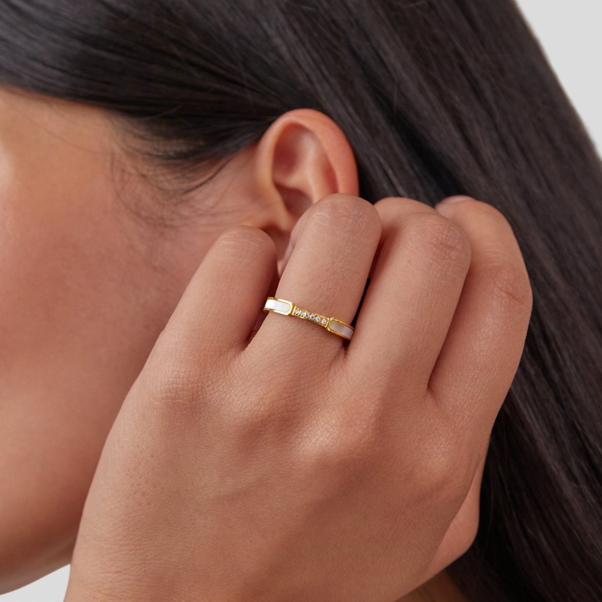 Unity - Bague en perles et cristaux