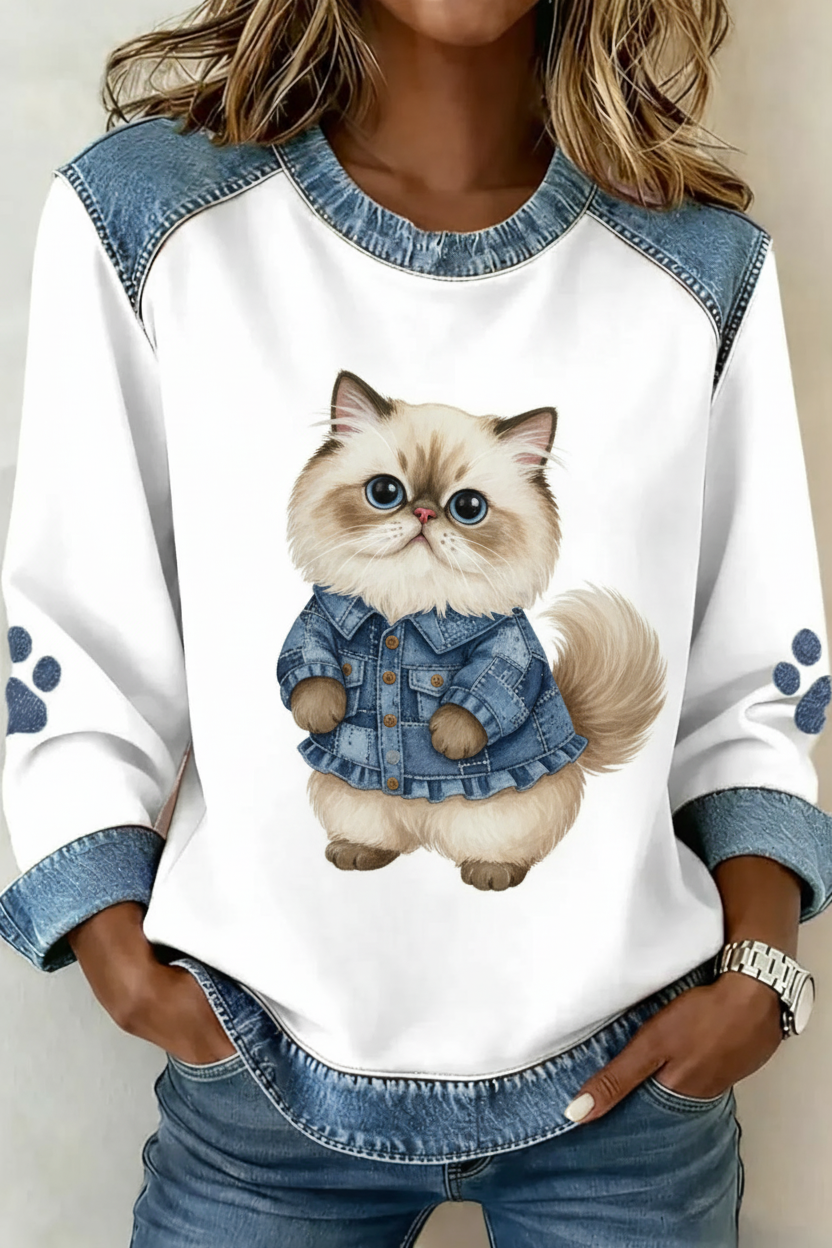 Féline | Blouse Patchwork Moderne et Élégante