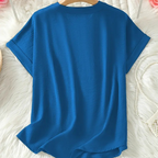 VÉRONIQUE | Blouse décontractée à encolure en V fendue
