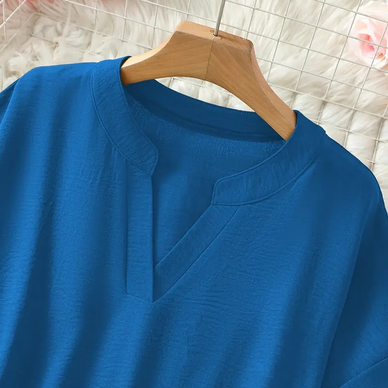 VÉRONIQUE | Blouse décontractée à encolure en V fendue